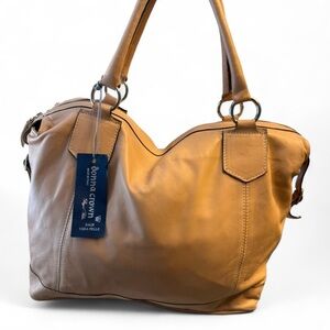 Tan Leather Tote Bag